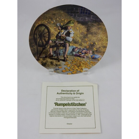 Bradford Exchange Königszelt Bavaria Brothers Grim Rumpelstilzchen Plate - Picture 2 of 7